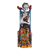 Frida Sentada - traditionelle Talavera-Statue aus Mexiko