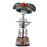 Ciclista catrina - Statue von La Catrina auf einem Fahrrad