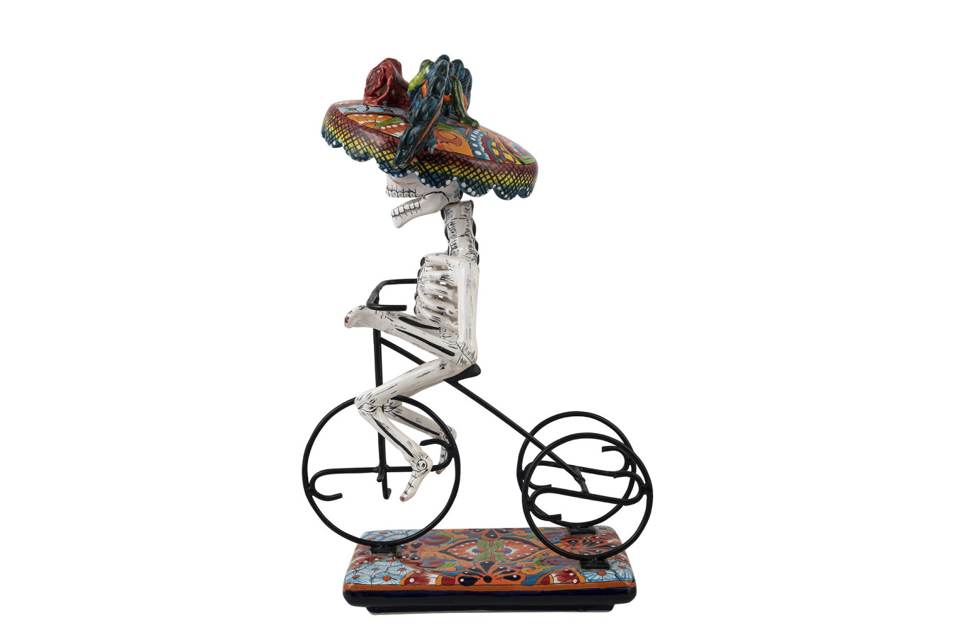 Ciclista catrina - Statue von La Catrina auf einem Fahrrad