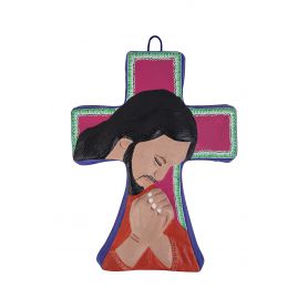 Cruz Cristo Orando - Symbol des Kreuzes aus Mexiko - Höhe 24 cm