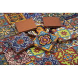 Caliente -  talavera patchwork aus Mexiko - 5x5 cm