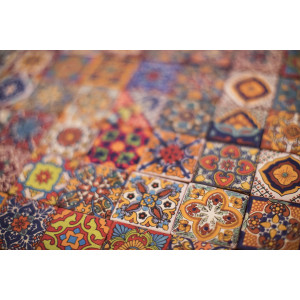 Caliente -  talavera patchwork aus Mexiko - 5x5 cm