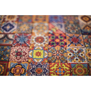 Caliente -  talavera patchwork aus Mexiko - 5x5 cm
