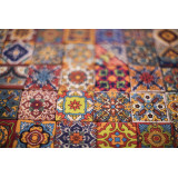 Caliente -  talavera patchwork aus Mexiko - 5x5 cm