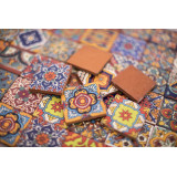 Caliente -  talavera patchwork aus Mexiko - 5x5 cm