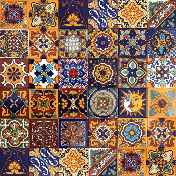 Girasol - Mexikanisches Talavera Patchwork - 30 Stück