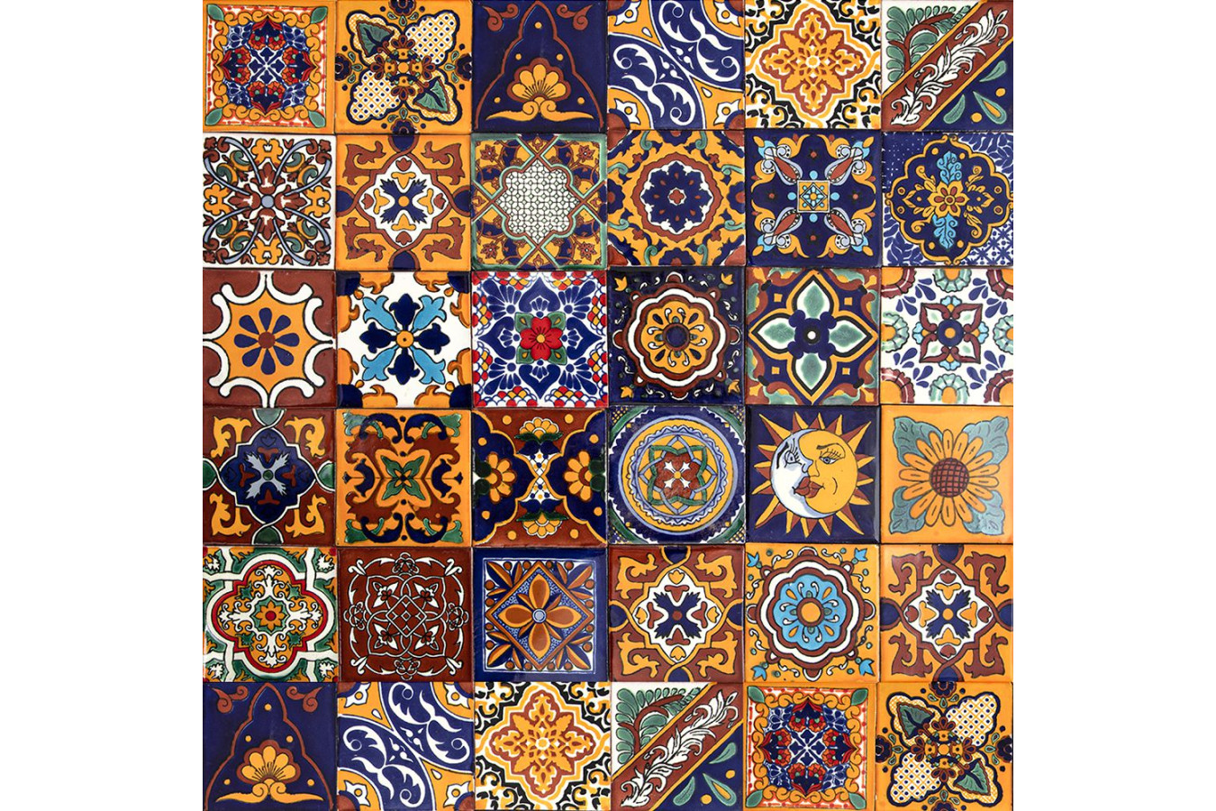 Girasol - Mexikanisches Talavera Patchwork - 30 Stück