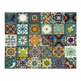 Verde - bunte patchwork mit mexikanischen tellern - 30 st