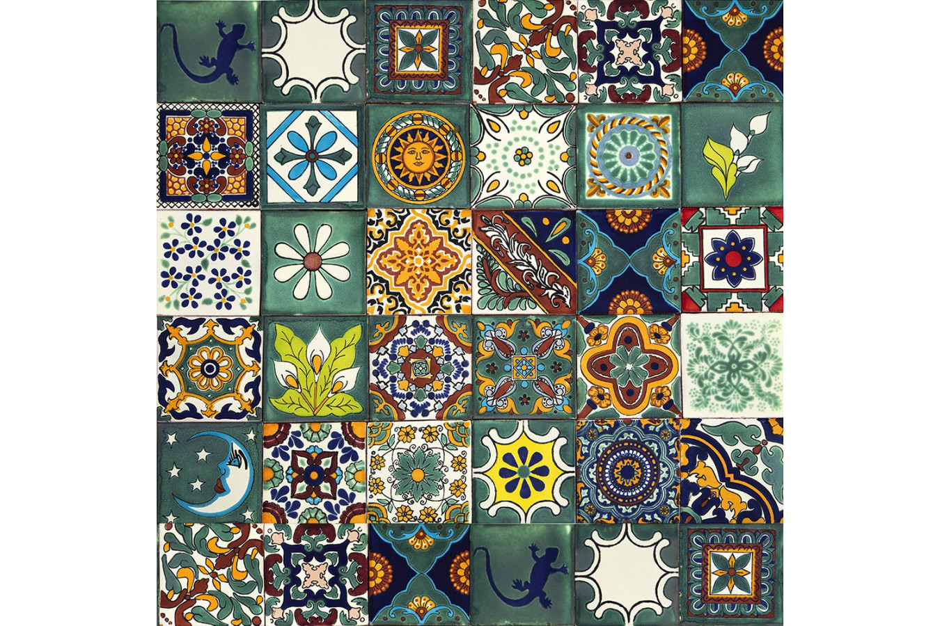 Verde - bunte patchwork mit mexikanischen tellern - 30 st