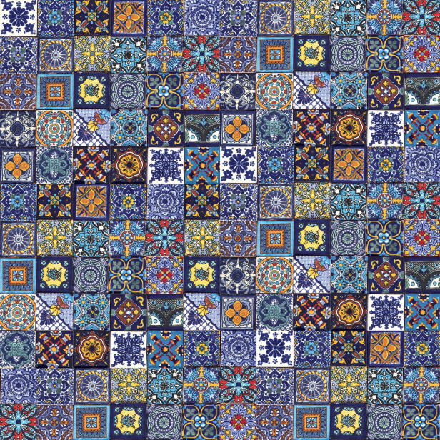 Tonito -  mexikanische Talavera Fliesen Patchwork - 5 x 5 cm