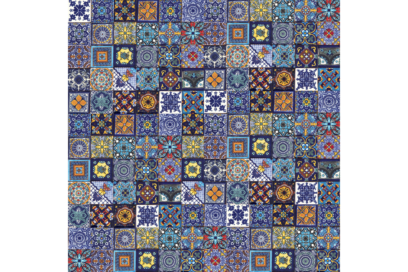 Tonito -  mexikanische Talavera Fliesen Patchwork - 5 x 5 cm