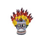 Cráneo Flamas con Bicho - Schädel aus Mexiko - Höhe 24 cm 