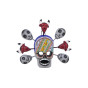Cabeza Diablo y Muerto - Kunsthandwerk aus Mexiko - Höhe 15 cm 