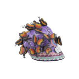 Cráneo con mariposas - Schädel mit Schmetterlingen aus Mexiko - Höhe 18 cm