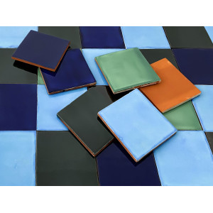Malaquita - Patchwork aus einfarbigen Fliesen - 90 Stück, 1 m2