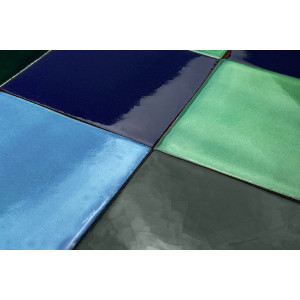 Malaquita - Patchwork aus einfarbigen Fliesen - 90 Stück, 1 m2
