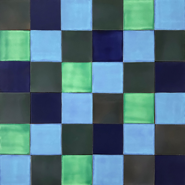 Malaquita - Patchwork aus einfarbigen Fliesen - 90 Stück, 1 m2