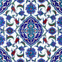Feray - Iznik Keramikfliesen 20x20 cm, Packung mit 12 Stück (0,48 m2) 