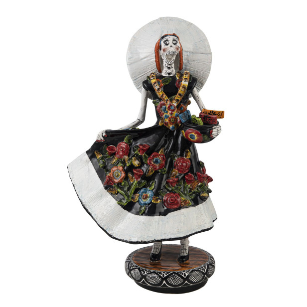Catrina Tehuana - traditionelle Figur aus Mexiko mit Talavera-Motiv