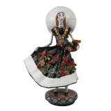Catrina Tehuana - traditionelle Figur aus Mexiko mit Talavera-Motiv