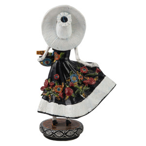 Catrina Tehuana - traditionelle Figur aus Mexiko mit Talavera-Motiv