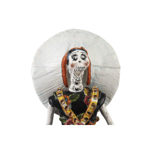 Catrina Tehuana - traditionelle Figur aus Mexiko mit Talavera-Motiv