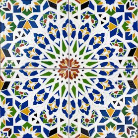Nazir - Marokkanische Keramikfliesen 20x20 cm, 12 Fliesen im Set (0,5m2)