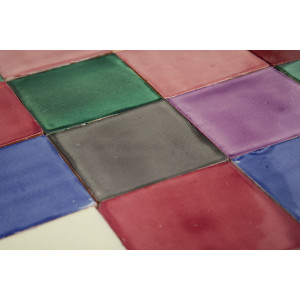 Ciruela - Patchwork aus einfarbigen Fliesen - 90 Stück. 1 m2
