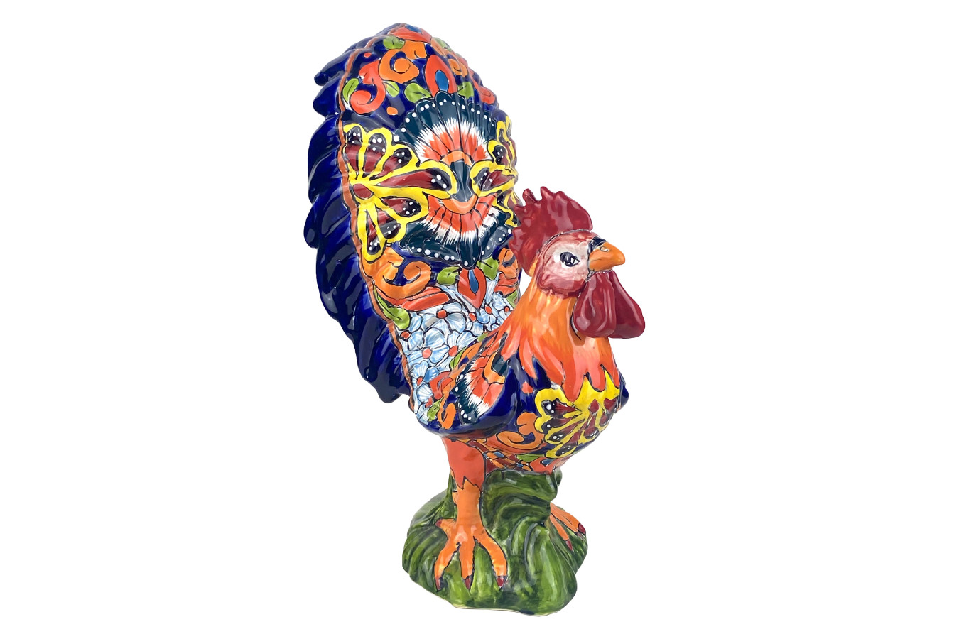Gallo Abanico - Keramikfigur eines Hahns