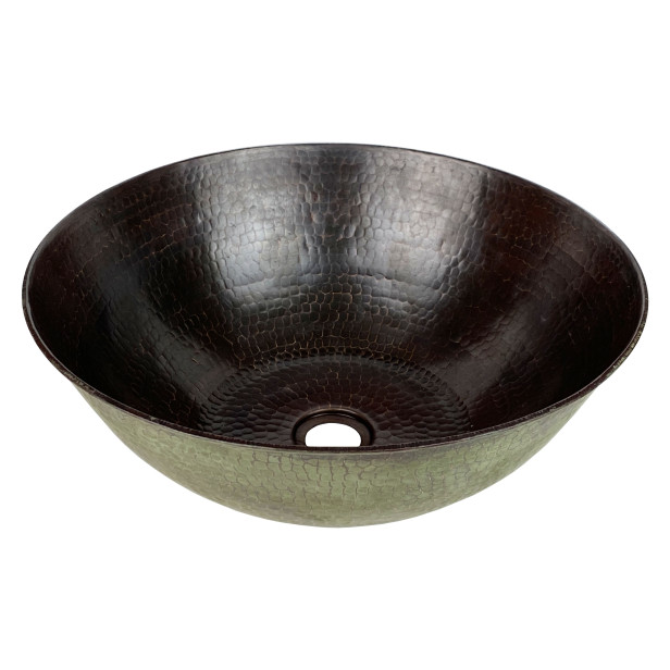 Tazón Verde - Handgeschmiedete Kupferspüle mit Patina