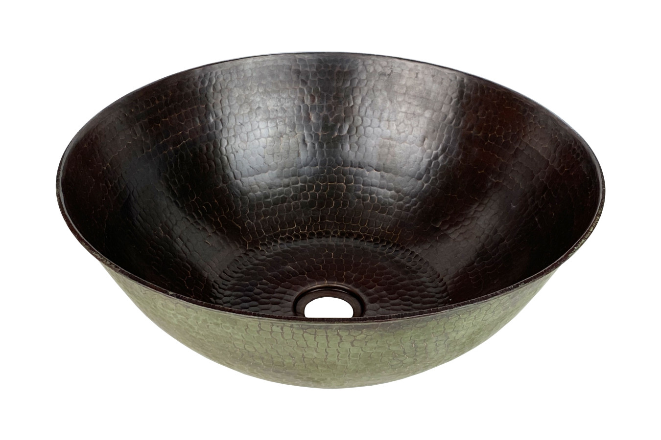 Tazón Verde - Handgeschmiedete Kupferspüle mit Patina