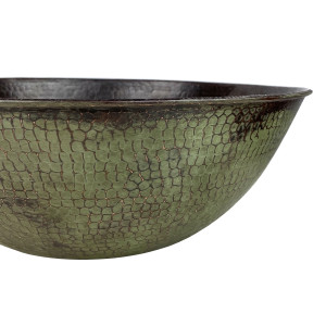 Tazón Verde - Handgeschmiedete Kupferspüle mit Patina