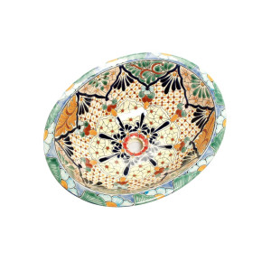 Deikun - Mexikanisches Talavera buntes Waschbecken