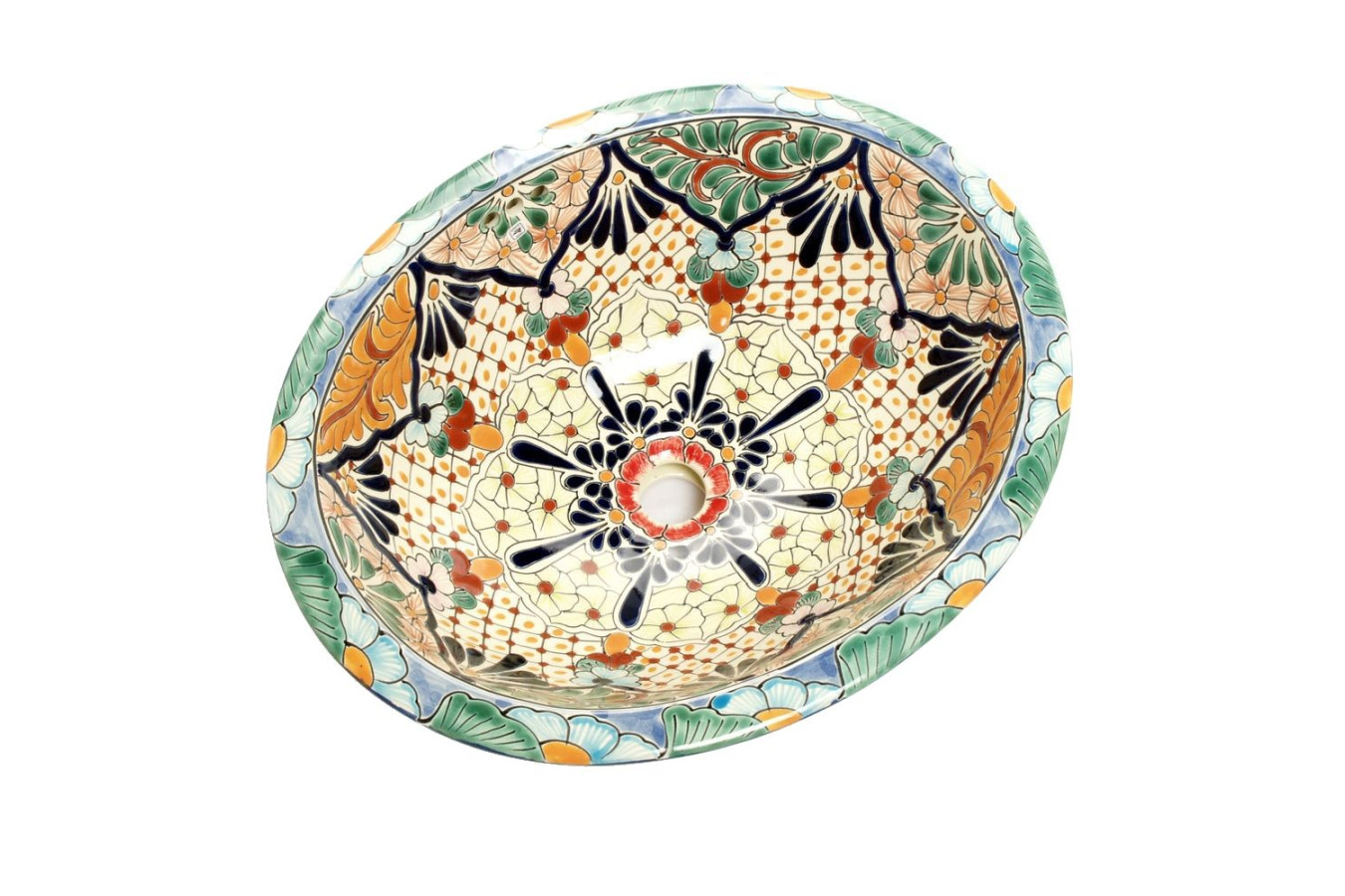Deikun - Mexikanisches Talavera buntes Waschbecken