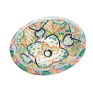 Delora - Mexikanisches Talavera buntes Waschbecken