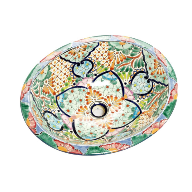 Delora - Mexikanisches Talavera buntes Waschbecken