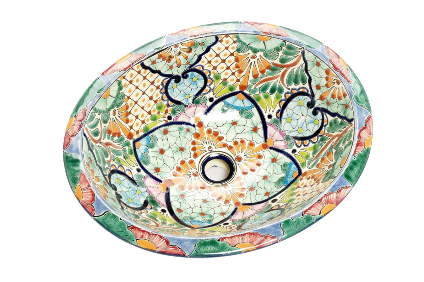 Delora - Mexikanisches Talavera buntes Waschbecken
