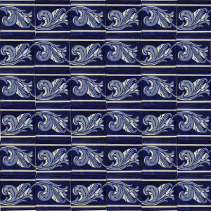 Cenefa Asturias - Talavera Cobalt Fliesen 15 x 15 - 22 Stück