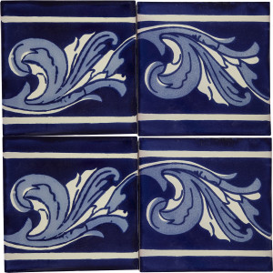 Cenefa Asturias - Talavera Cobalt Fliesen 15 x 15 - 22 Stück