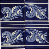 Cenefa Asturias - Talavera Cobalt Fliesen 15 x 15 - 22 Stück