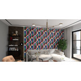 Ciruela - Patchwork aus einfarbigen Fliesen - 90 Stück. 1 m2