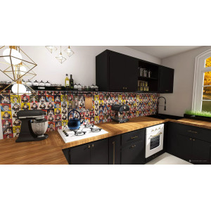 Fridas - Farbiges Patchwork im Pop-art Stil