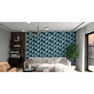 Malaquita - Patchwork aus einfarbigen Fliesen - 90 Stück, 1 m2