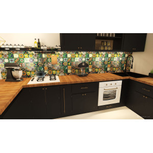Verde - bunte patchwork mit mexikanischen tellern - 30 st