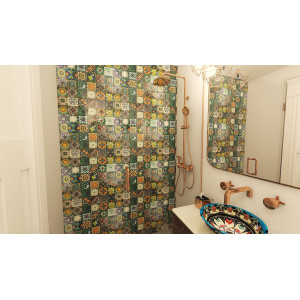 Verde - bunte patchwork mit mexikanischen tellern - 30 st