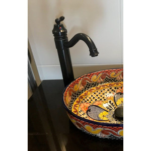 Madonna Black - Schwarzer Waschtischmischer Retro
