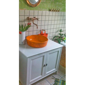Joanna - Handgefertigtes Aufsatzwaschbecken in Orange