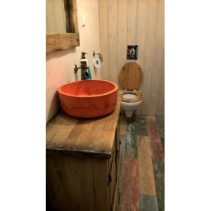Joanna - Handgefertigtes Aufsatzwaschbecken in Orange