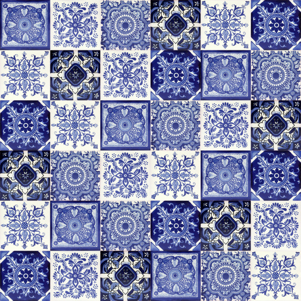 Toño -  Mexikanische Fliesen 10x10 cm- Kobalt Blau