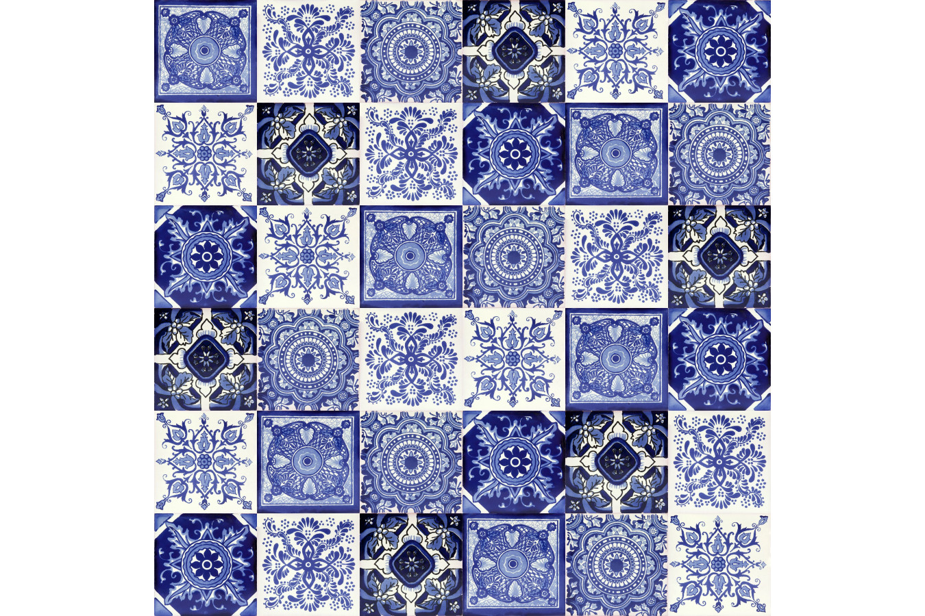 Toño -  Mexikanische Fliesen 10x10 cm- Kobalt Blau